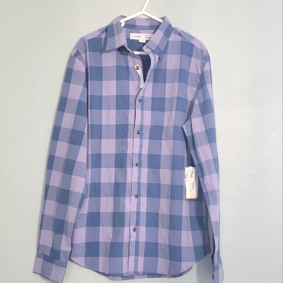 Old Navy Other - New Old Navy plaid button-down shirt * men size medium * purple & blue